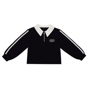 [티파니(정상)](T54KAT040)-BK 카라배색 반집업 티