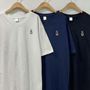 자수 브이넥 오리 빅사이즈 307P400S 여성큰옷 반팔티