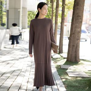 [모슬린]엄마옷 플리츠 니트 원피스 515FGH415 마담/중년여성/빅