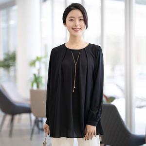 [모슬린]엄마옷 라운드 네크리스 블라우스 515FGH313 마담/중년