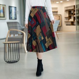 [모슬린]엄마옷 체크 주름 스커트 515FGH324 마담/중년여성/빅사