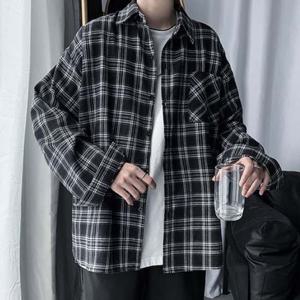 청난방 남자 체크 남방서츠 아우터셔츠 캐주얼 긴팔셔츠