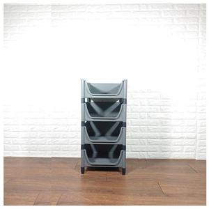 적층식 수납박스(4단)-그레이-고정형 정리함 플라스틱정리함 적층수납장 정리보관 멀티박스