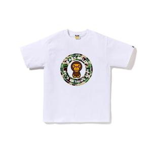 베이프 반팔 티셔츠 002TEL801003WH0 WHITE GREEN DOM