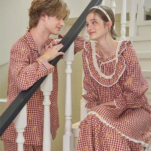 [바풀 주니어]바풀 LL5053-53 커플잠옷 순면 원피스 잠옷 파자마 신혼부부 홈드레스