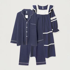 [바풀 주니어]바풀 LL5056-51 커플잠옷 순면 원피스 잠옷 파자마 신혼부부 홈드레스