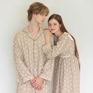 [바풀 주니어]바풀 LL5061-52 커플잠옷 순면 원피스 잠옷 파자마 신혼부부 홈드레스