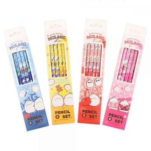 4본 팝콘 랜덤1개 연필세트 몰랑