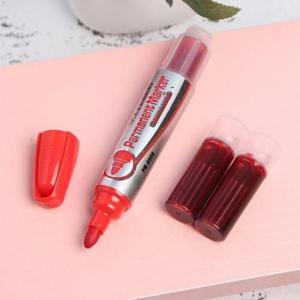 리필 생잉크 슈퍼볼륨 2mm 빨강 유성매직 세트