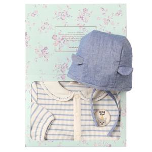 [밍크뮤]BL 스트라이프SET바디슈트 3611260404 36112-604-04 출산백일돌선물