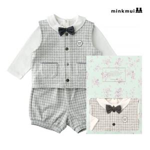 [밍크뮤]GR 체크베스트SET상하복 3611261102 36112-611-02 출산백일돌선물