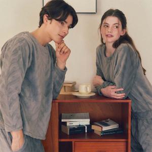 비너스 우수한 보온성 번아웃 극세사 여성 실내복 파자마 세트 (VEP395WS)