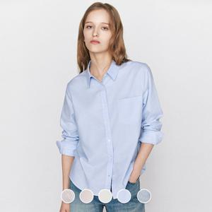 [지오다노] 여성 봄 간절기 베이직 옥스포드 긴팔 면 남방 셔츠 346502