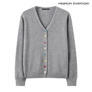 [미니멈][미니멈 에브리데이]레인보우 믹스 버튼 데일리 니트 가디건 (EC1CK005D)
