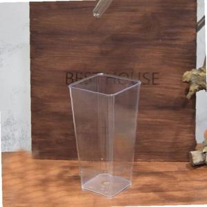 ksr 투명 아크릴 꽃통(사각-대) 14x30cm /투명휴지통