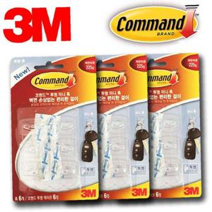 3M 투명 벽걸이 후크행거 미니 18P옷걸이 벽면걸이 벽고리 코맨드 투명행거