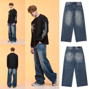 [인터크루]남성)딥인디고강워싱와이드데님팬츠 ITA1EL04A