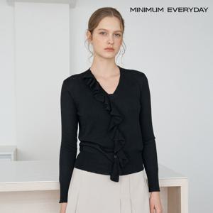 [미니멈][미니멈에브리데이] 드레이프 러플 V넥 니트 가디건 (EC1CK010D)