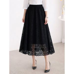 [모리스커밍홈]볼륨 레이스 플레어 밴딩 스커트_M2602SK601A