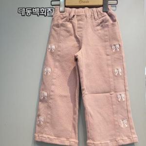 치크 DP01 여아면기모 와이드핏가을바지 CKTC25W1G