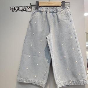 치크 DP01 꽃자수 와이드 청바지 CKTJ25F80