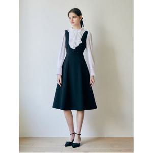 [제이제이 지고트]러플 셔츠배색 플레어원피스 GR3A0OP101