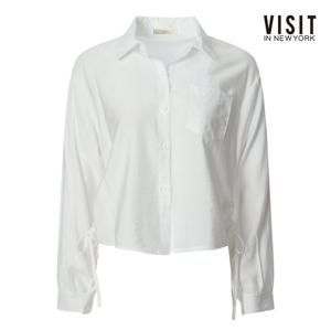 [비지트인뉴욕]사이드 스트링 리본 포인트 포켓 셔츠 V62LS04