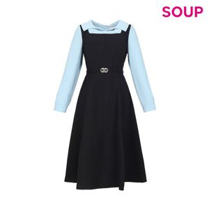 [숲]뷔스티에 벨티드 미디플레어 원피스  SC3OPM1