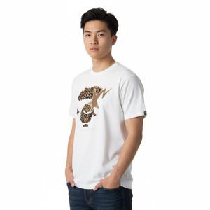 베이프 와일드 레오파드 패턴 에이프 페이스 스타 티셔츠 001TEL801042M WHT