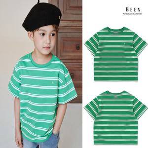 [빈BEEN]BA13TS04GN그린 스트라이프 반소매 티셔츠