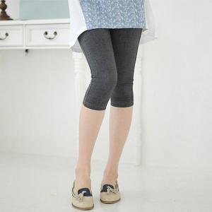 [마미누리]임산부 아이스 7부 데님레깅스 여름 임부복 쫄바지