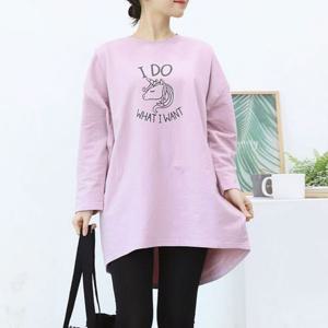 [마미누리]임산부 긴팔 유니콘 수유티셔츠 면 빅사이즈 수유복