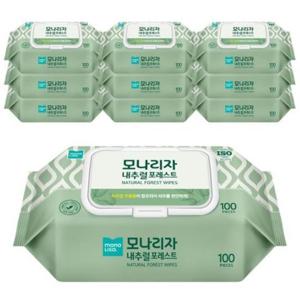 [모나리자]내추럴 포레스트 물티슈 캡형 100매 x 10입