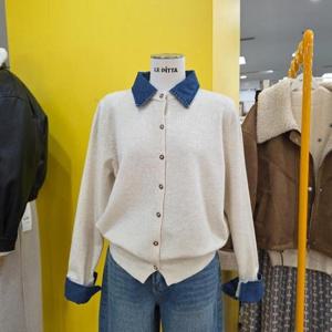 르피타 DP01 청카라배색  단추니트 L261BKT204