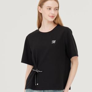 [베네통]리본 키링 자수 티셔츠 BATS97541