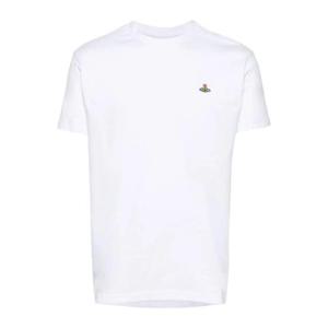 비비안웨스트우드 로고 자수 코튼 티셔츠 3G010013J00