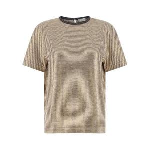 26SS 브루넬로 쿠치넬리 Shiny Collar Detail T 셔츠 MQ977DU500C2094 TP572018646