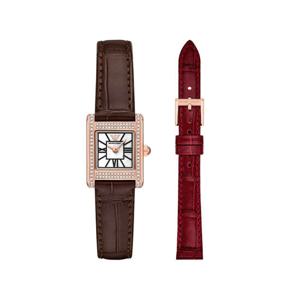 [공식본사정품] 아르마니 AR80083SET (Genni) 제니 자개 스퀘어 추가 스트랩 세트 여성 가죽시계