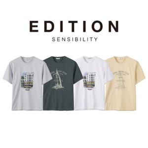 [에디션앤드지]26 SS 남자반팔티 쿨코튼 그래픽 티셔츠 4종 1택 NEG2TR1932 DR4488