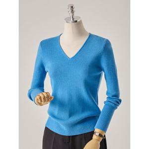 [커스텀에이블]슬림핏 브이넥 골지 니트_T2603KN049A