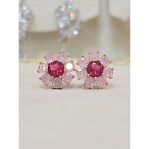 볼라레 세이브존03 볼라레 스몰 핑크아이스 플라워 은침귀걸이 AQSSS1914A