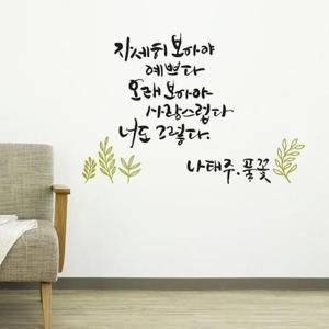 [데코] 풀꽃 대형 캘리그라피스티커 포인트스티커