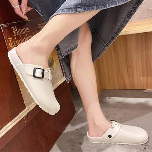 [패션] 방수 버클 스트랩 고무 뮬 블로퍼 ZG버킨