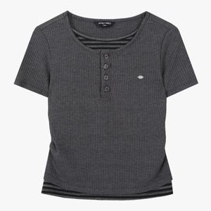 [더데이걸]힙티지 레이어드 골지 반팔티셔츠 TGRA26312