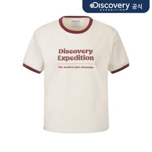 [디스커버리] 여성 프레시벤트 레터링 세미크롭 링거티셔츠 (D/IVORY) DWRS94063-IVD