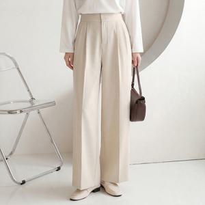 [올리비에스클로젯] 투버튼 뒷밴딩 와이드 팬츠_O2603PT038A