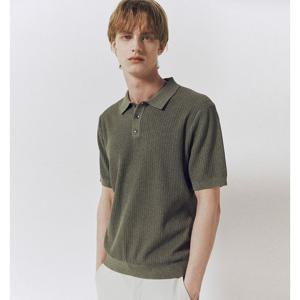 [지오다노] 남자 립 스티치 폴로넥 반팔 니트 (12GG) 01056511