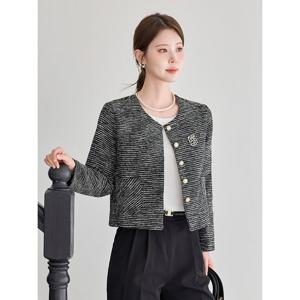 [모리스커밍홈]골드버튼 믹스 트위드 자켓_M2603JK033A