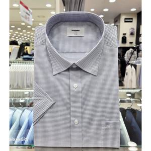 [레노마셔츠]미니 윈도우 스트레 체크 일반핏 반소매RZUSGP947GY