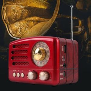 게이밍스피커 Coms 엔틱 라디오 블루투스 스피커 레드 음악 노래